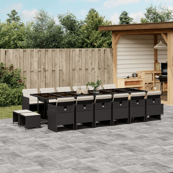 Set Mobilier Grădină Cu Perne, 9 Piese, , Poliratan