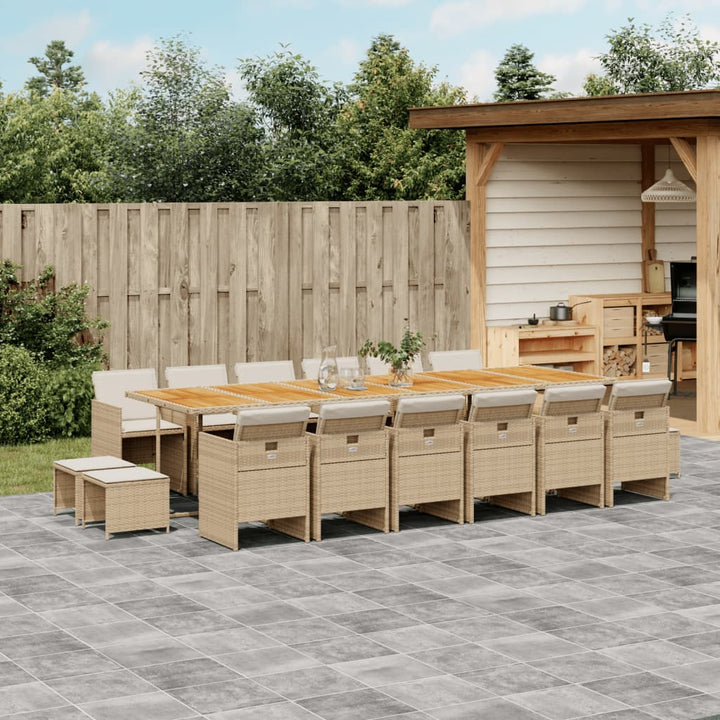 Set Mobilier Grădină Cu Perne, 9 Piese, , Poliratan