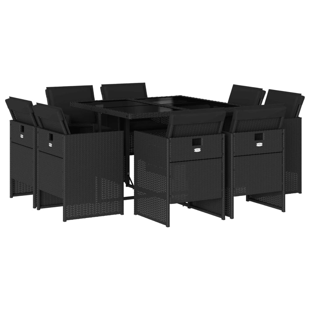 Set Mobilier De Grădină Cu Perne, 9 Piese, , Poliratan