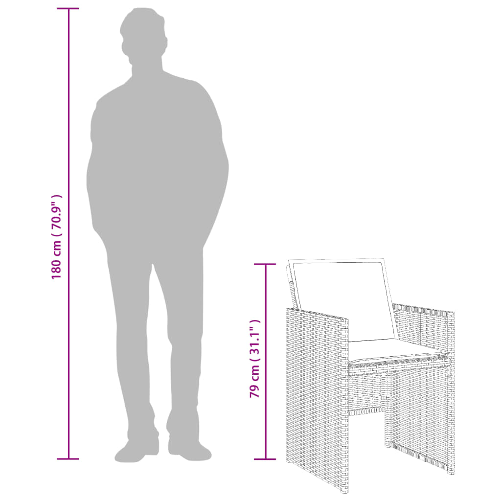Set Mobilier De Grădină Cu Perne, 9 Piese, , Poliratan