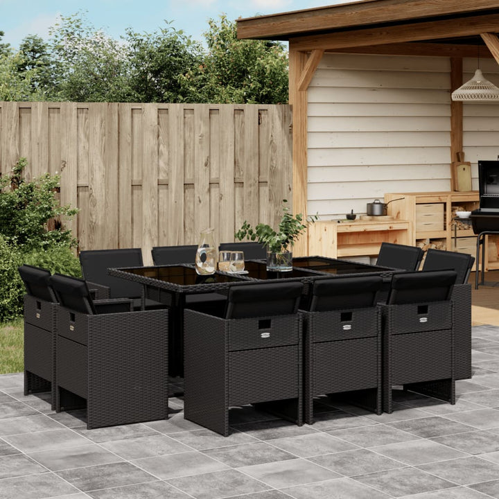 Set Mobilier De Grădină Cu Perne, 9 Piese, , Poliratan