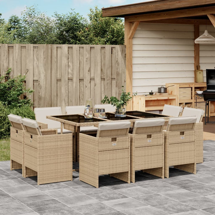 Set Mobilier De Grădină Cu Perne, 9 Piese, , Poliratan