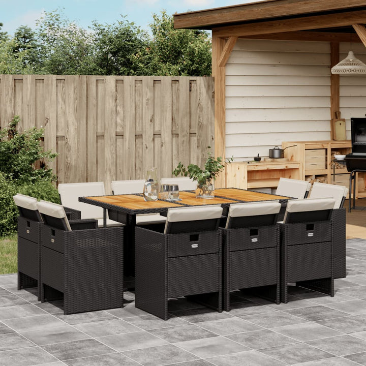 Set Mobilier De Grădină Cu Perne, 9 Piese, , Poliratan