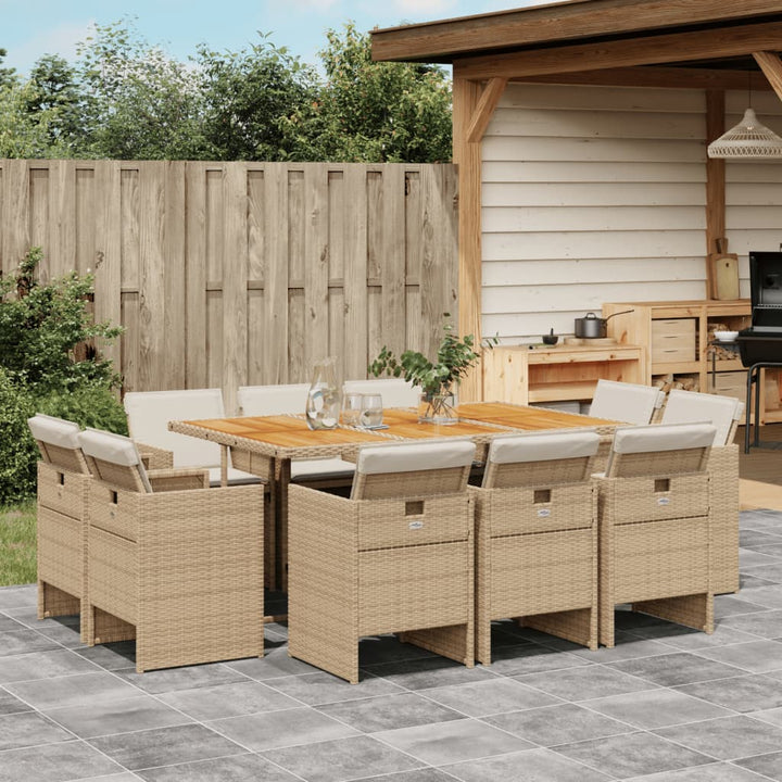 Set Mobilier De Grădină Cu Perne, 9 Piese, , Poliratan