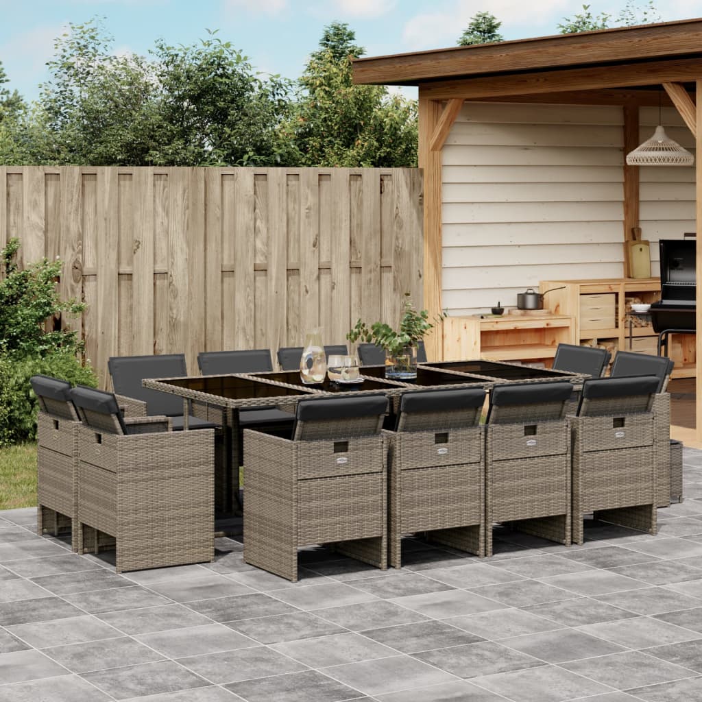 Set Mobilier De Grădină Cu Perne, 9 Piese, , Poliratan