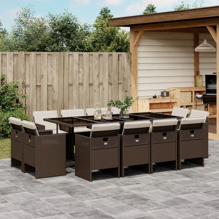 Set Mobilier De Grădină Cu Perne, 9 Piese, , Poliratan
