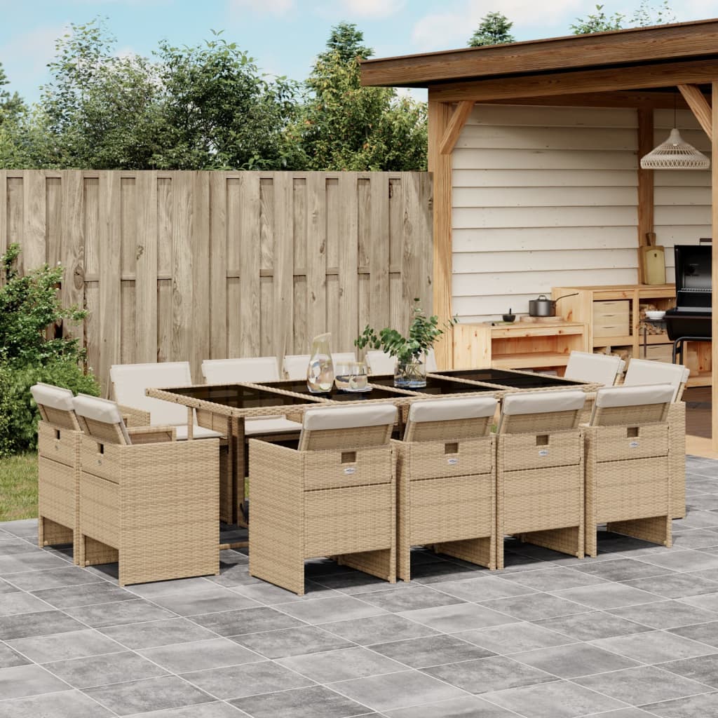 Set Mobilier De Grădină Cu Perne, 9 Piese, , Poliratan