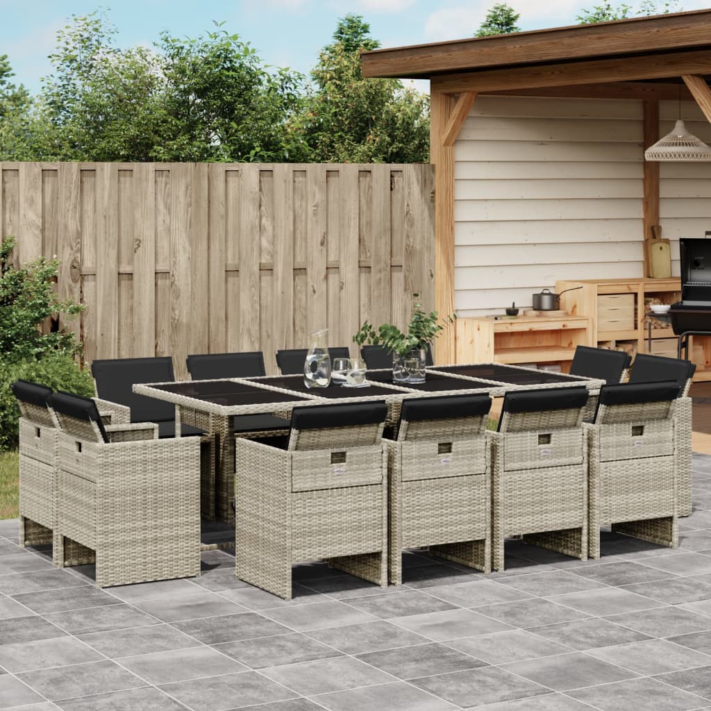 Set Mobilier De Grădină Cu Perne, 9 Piese, , Poliratan