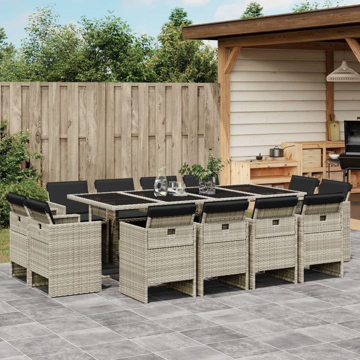 Set Mobilier De Grădină Cu Perne, 9 Piese, , Poliratan
