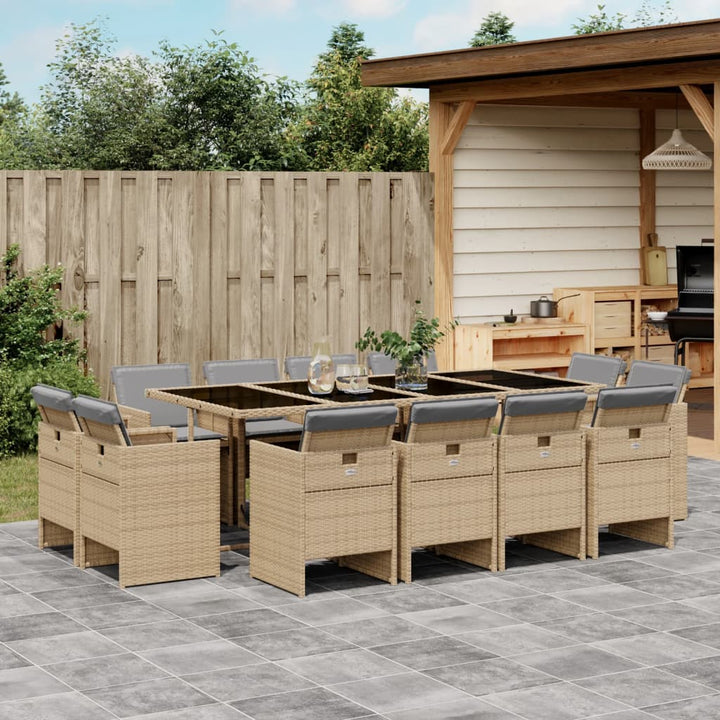 Set Mobilier De Grădină Cu Perne, 9 Piese, , Poliratan