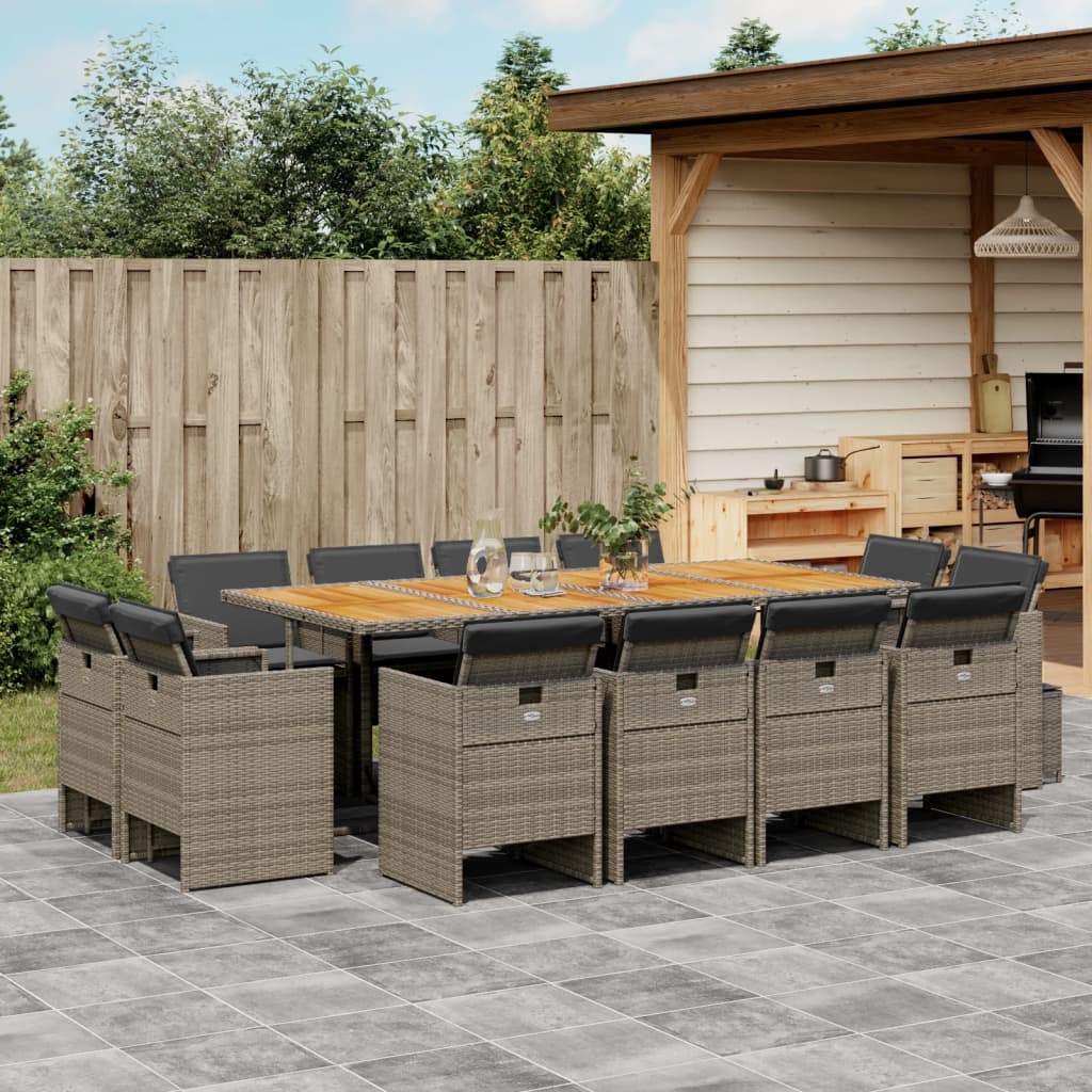 Set Mobilier De Grădină Cu Perne, 9 Piese, , Poliratan