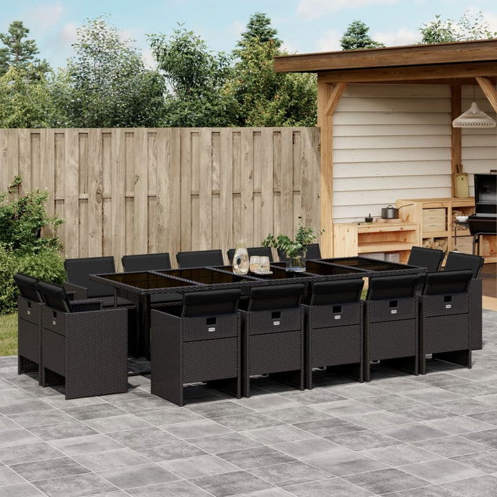 Set Mobilier De Grădină Cu Perne, 9 Piese, , Poliratan