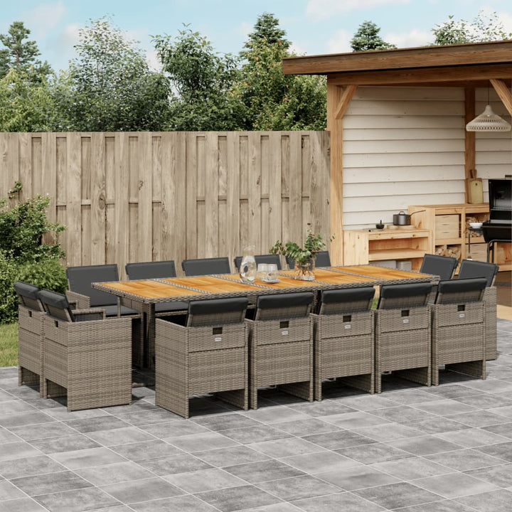 Set Mobilier De Grădină Cu Perne, 9 Piese, , Poliratan