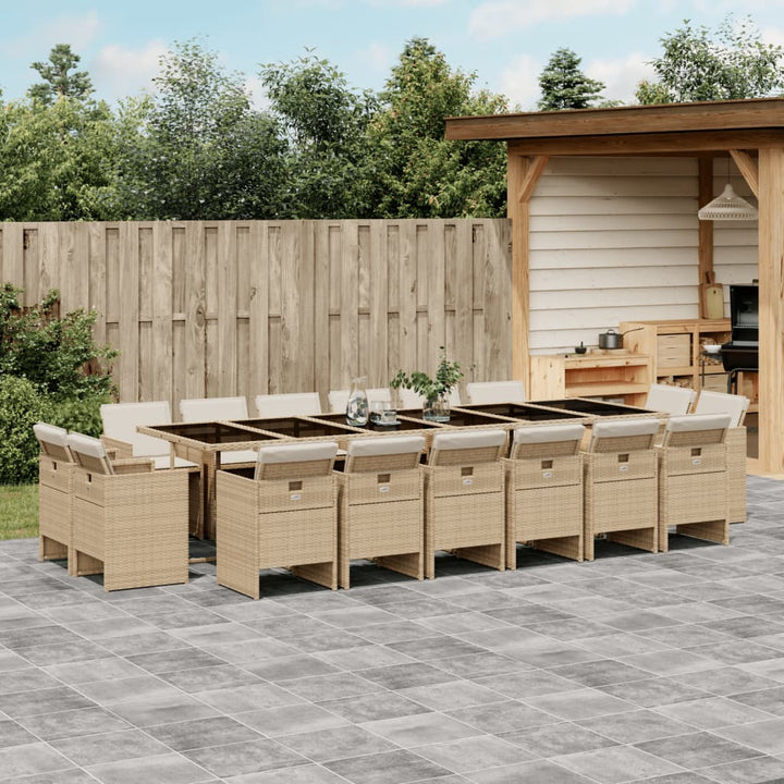 Set Mobilier De Grădină Cu Perne, 9 Piese, , Poliratan