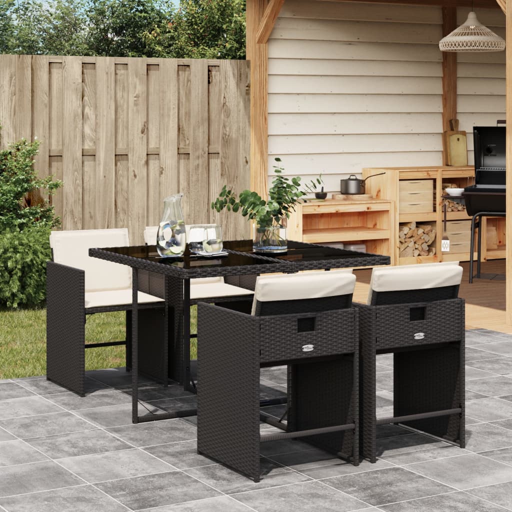 Set Mobilier De Grădină Cu Perne, 5 Piese, , Poliratan