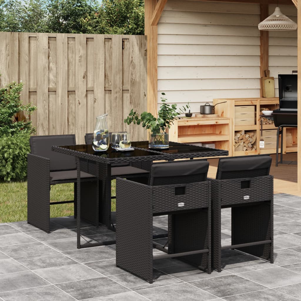 Set Mobilier De Grădină Cu Perne, 5 Piese, , Poliratan