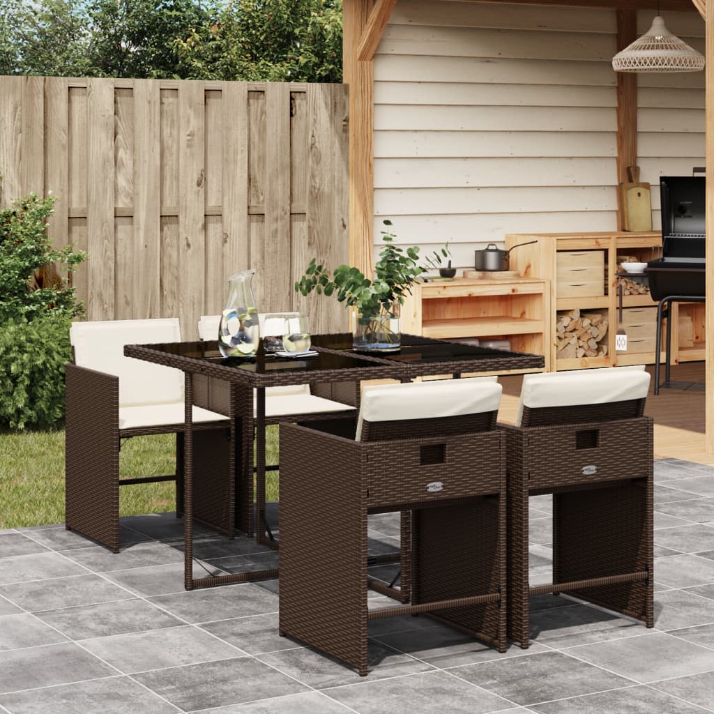 Set Mobilier De Grădină Cu Perne, 5 Piese, , Poliratan
