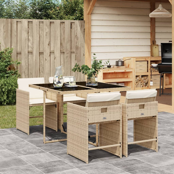 Set Mobilier De Grădină Cu Perne, 5 Piese, , Poliratan