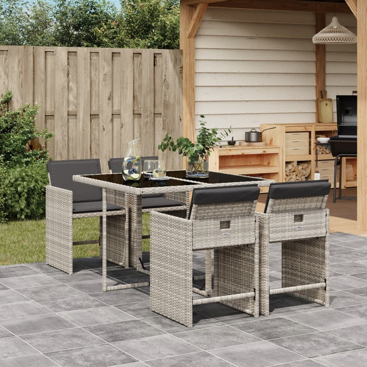 Set Mobilier De Grădină Cu Perne, 5 Piese, , Poliratan