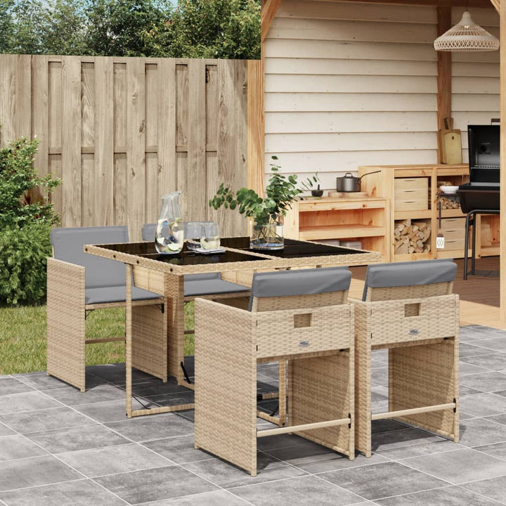 Set Mobilier De Grădină Cu Perne, 5 Piese, , Poliratan