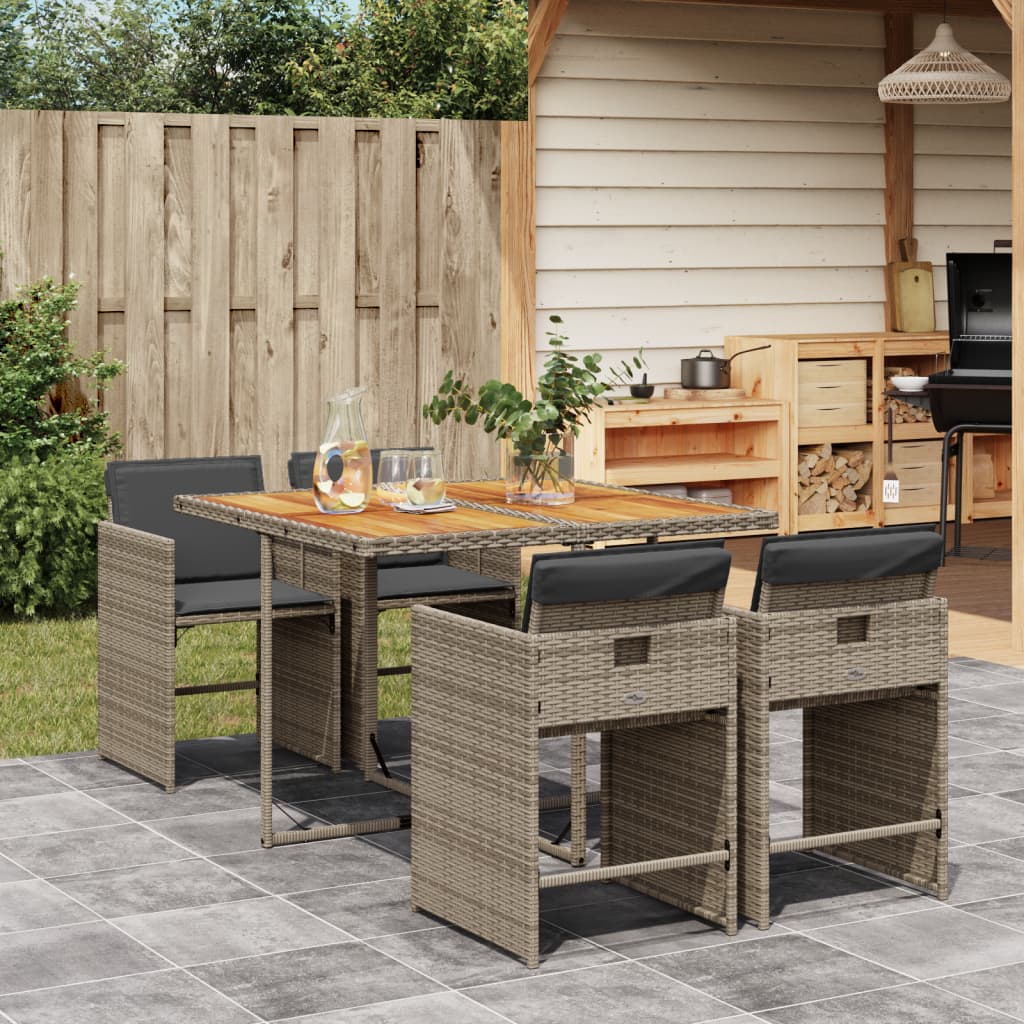 Set Mobilier De Grădină Cu Perne, 5 Piese, , Poliratan