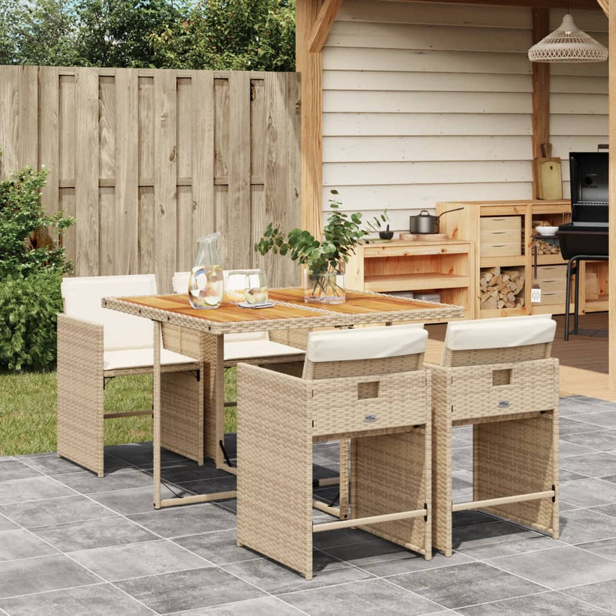Set Mobilier De Grădină Cu Perne, 5 Piese, , Poliratan