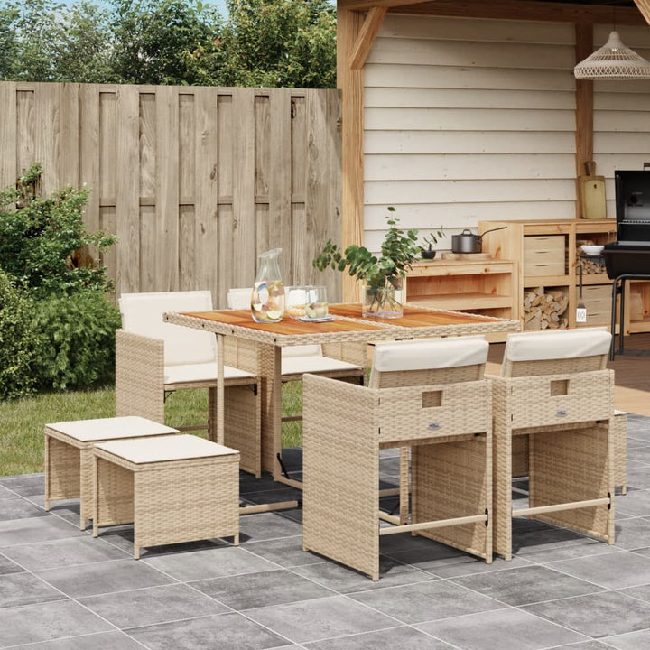 Set Mobilier De Grădină Cu Perne, 15 Piese, Negru, Poliratan