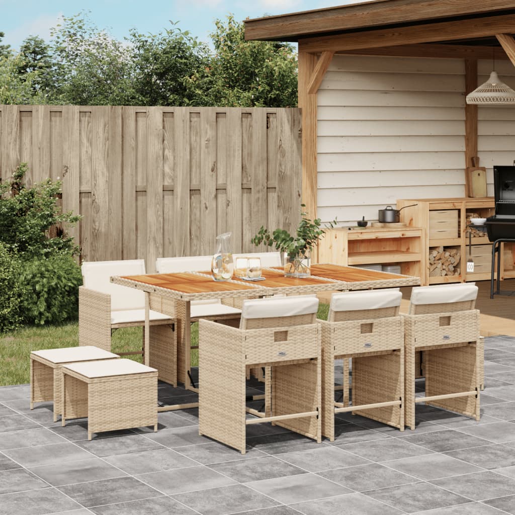 Set Mobilier De Grădină Cu Perne, 15 Piese, Negru, Poliratan