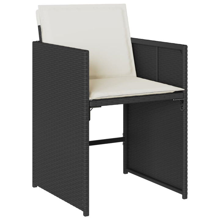 Set Mobilier De Grădină Cu Perne, 15 Piese, Negru, Poliratan