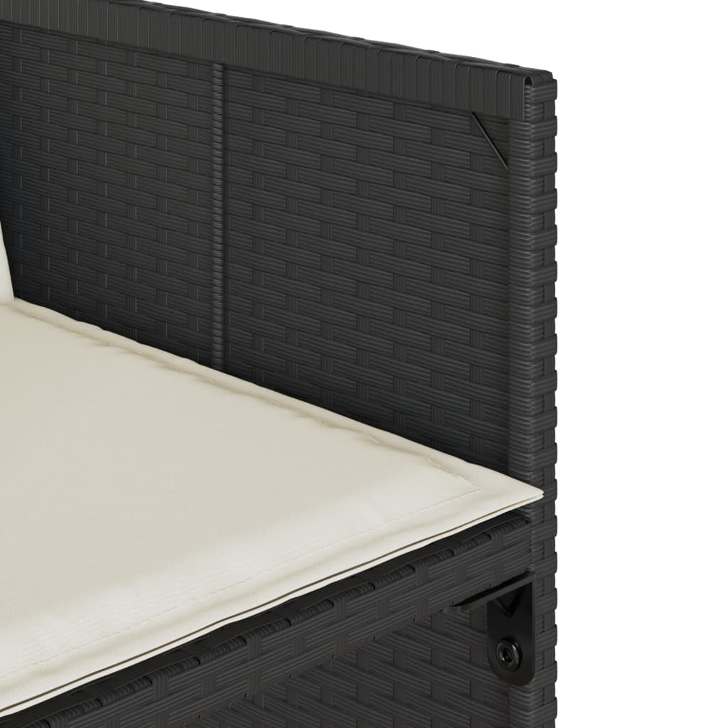 Set Mobilier De Grădină Cu Perne, 15 Piese, Negru, Poliratan
