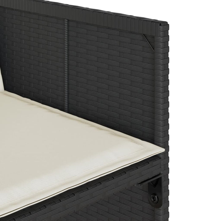 Set Mobilier De Grădină Cu Perne, 15 Piese, Negru, Poliratan