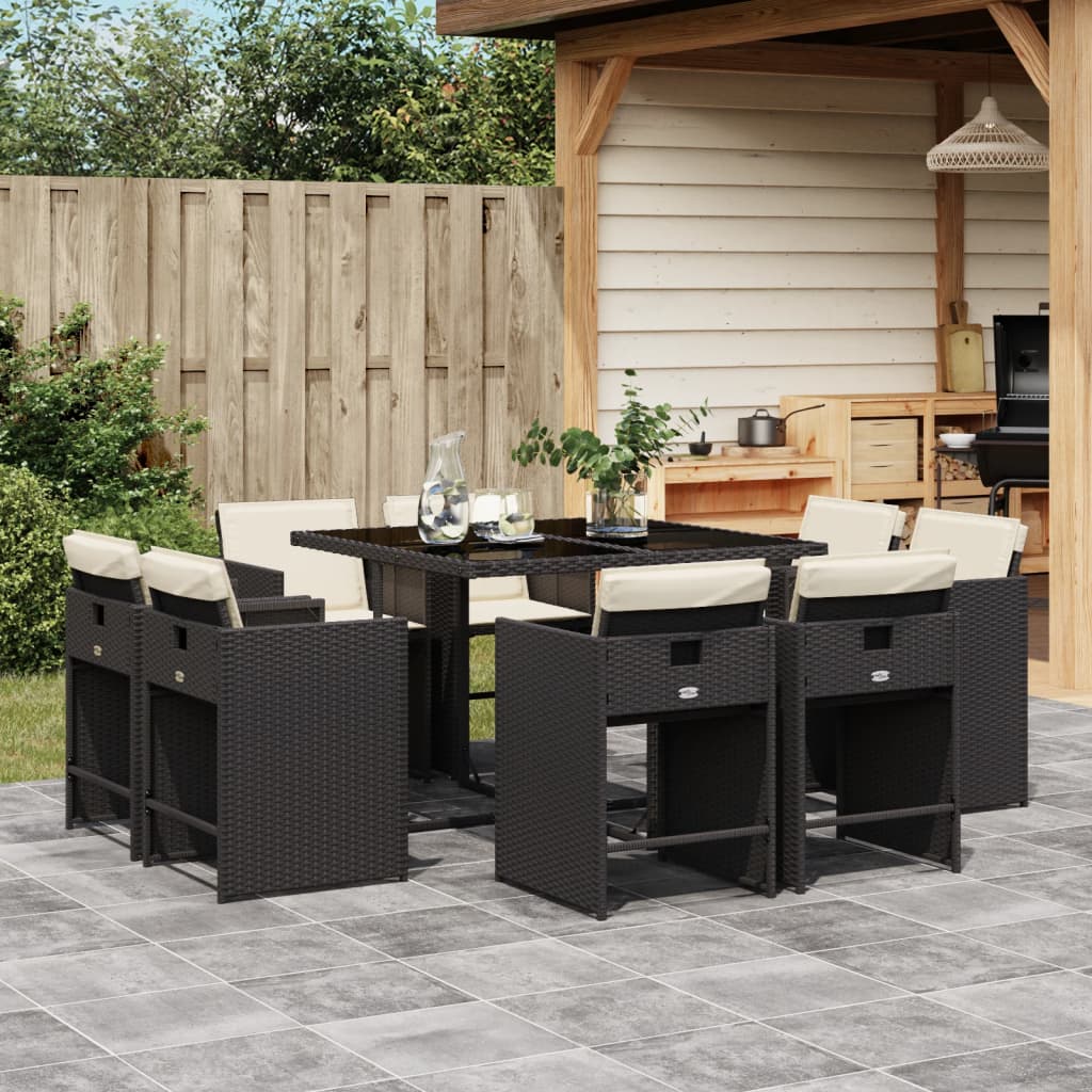 Set Mobilier De Grădină Cu Perne, 11 Piese, , Poliratan