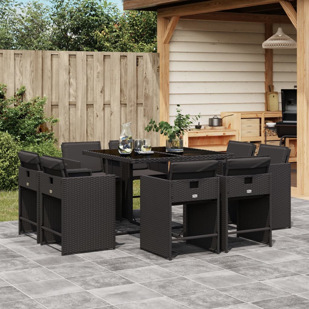 Set Mobilier De Grădină Cu Perne, 11 Piese, , Poliratan