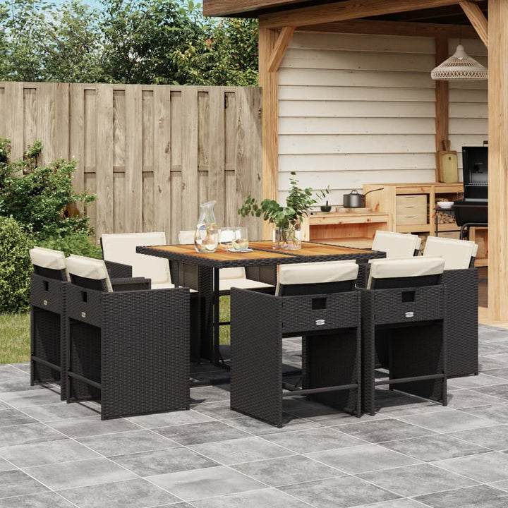 Set Mobilier De Grădină Cu Perne, 11 Piese, , Poliratan