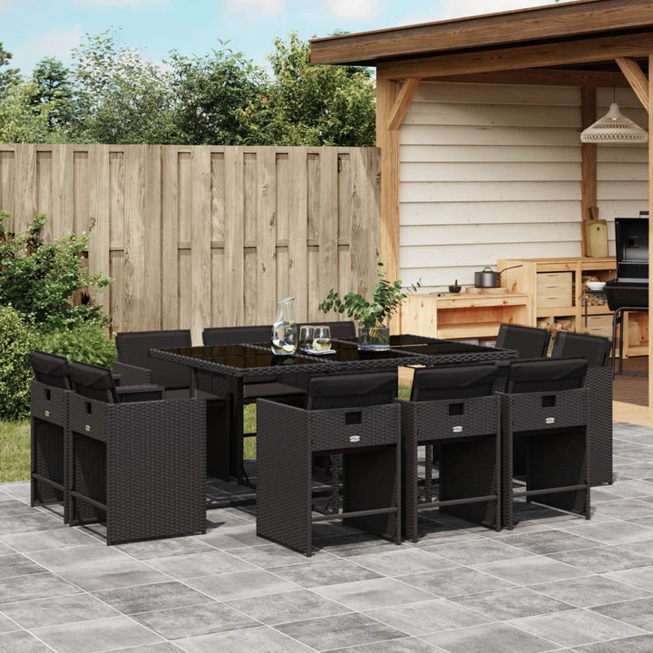 Set Mobilier De Grădină Cu Perne, 11 Piese, , Poliratan