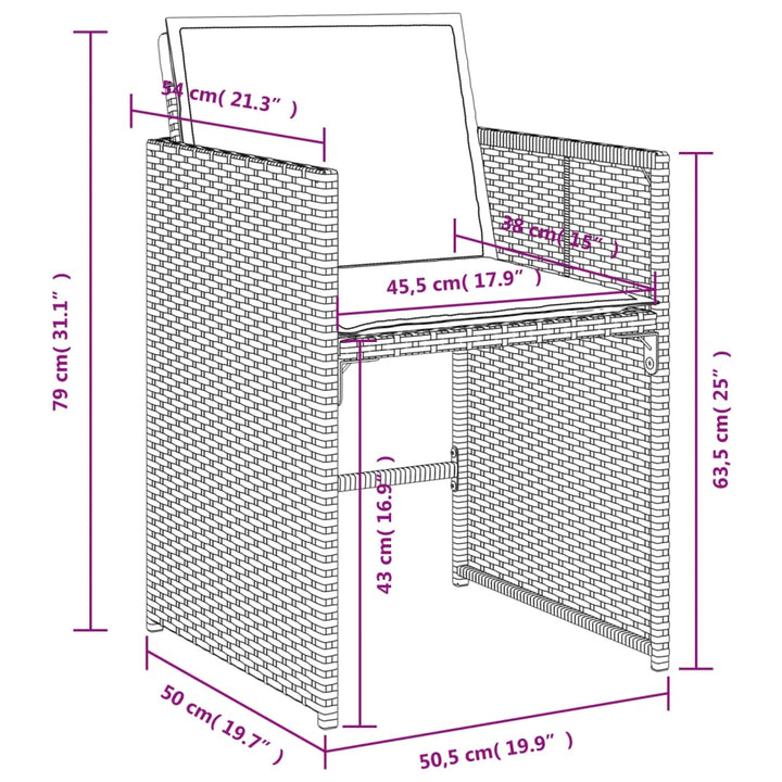 Set Mobilier De Grădină Cu Perne, 11 Piese, , Poliratan