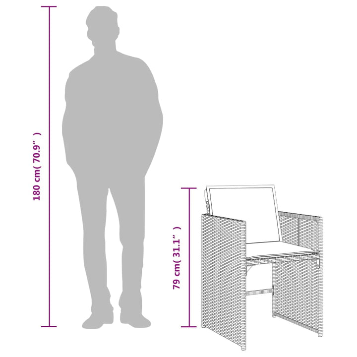 Set Mobilier De Grădină Cu Perne, 11 Piese, , Poliratan