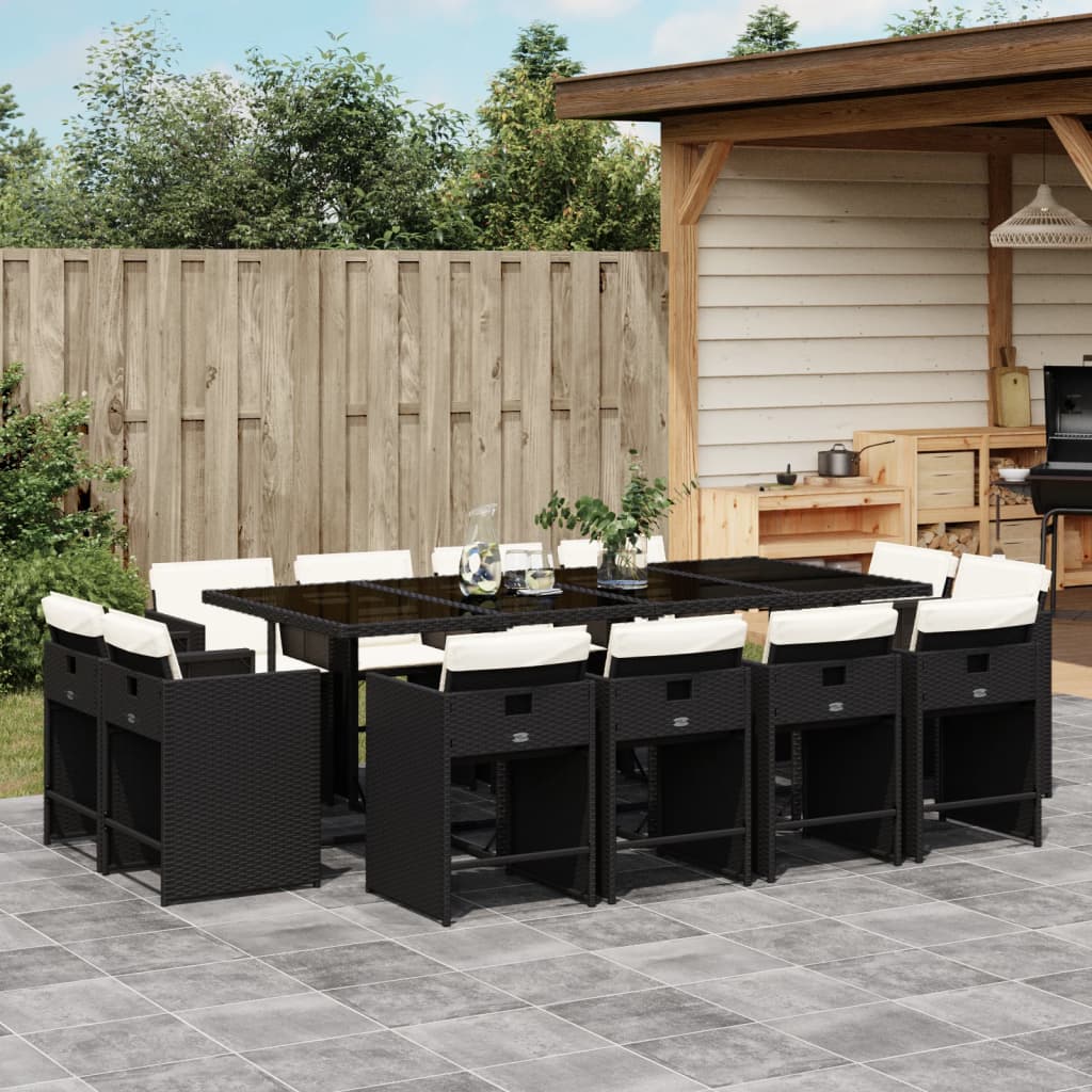 Set Mobilier De Grădină Cu Perne, 11 Piese, , Poliratan