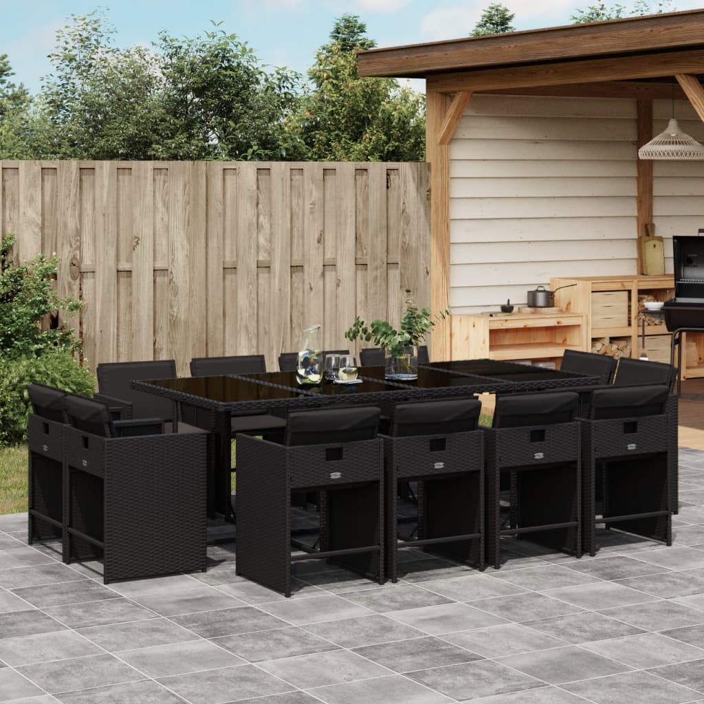 Set Mobilier De Grădină Cu Perne, 11 Piese, , Poliratan