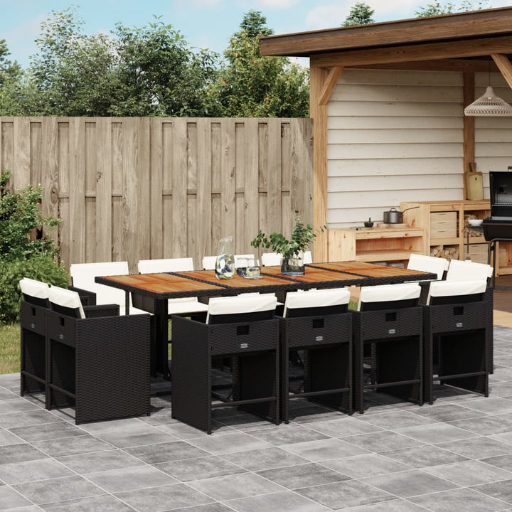 Set Mobilier De Grădină Cu Perne, 11 Piese, , Poliratan