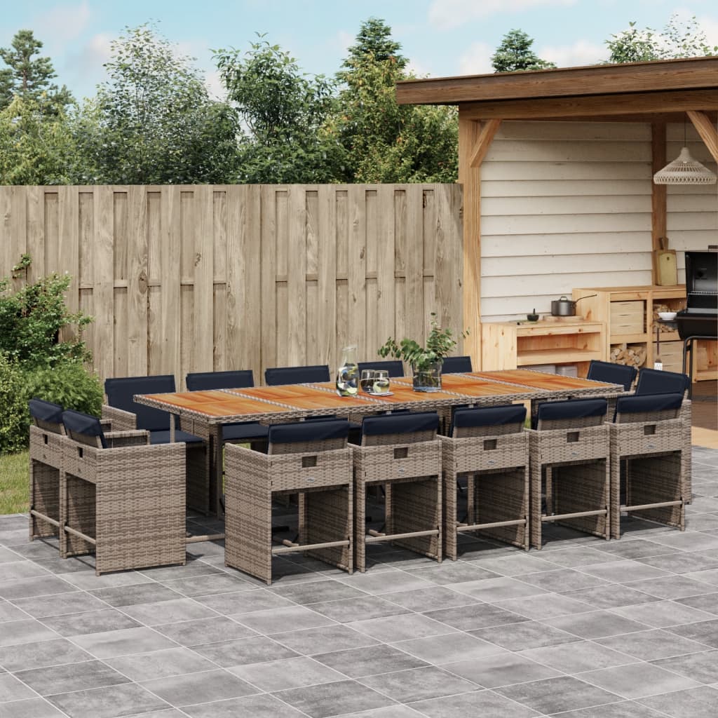 Set Mobilier De Grădină Cu Perne, 11 Piese, , Poliratan