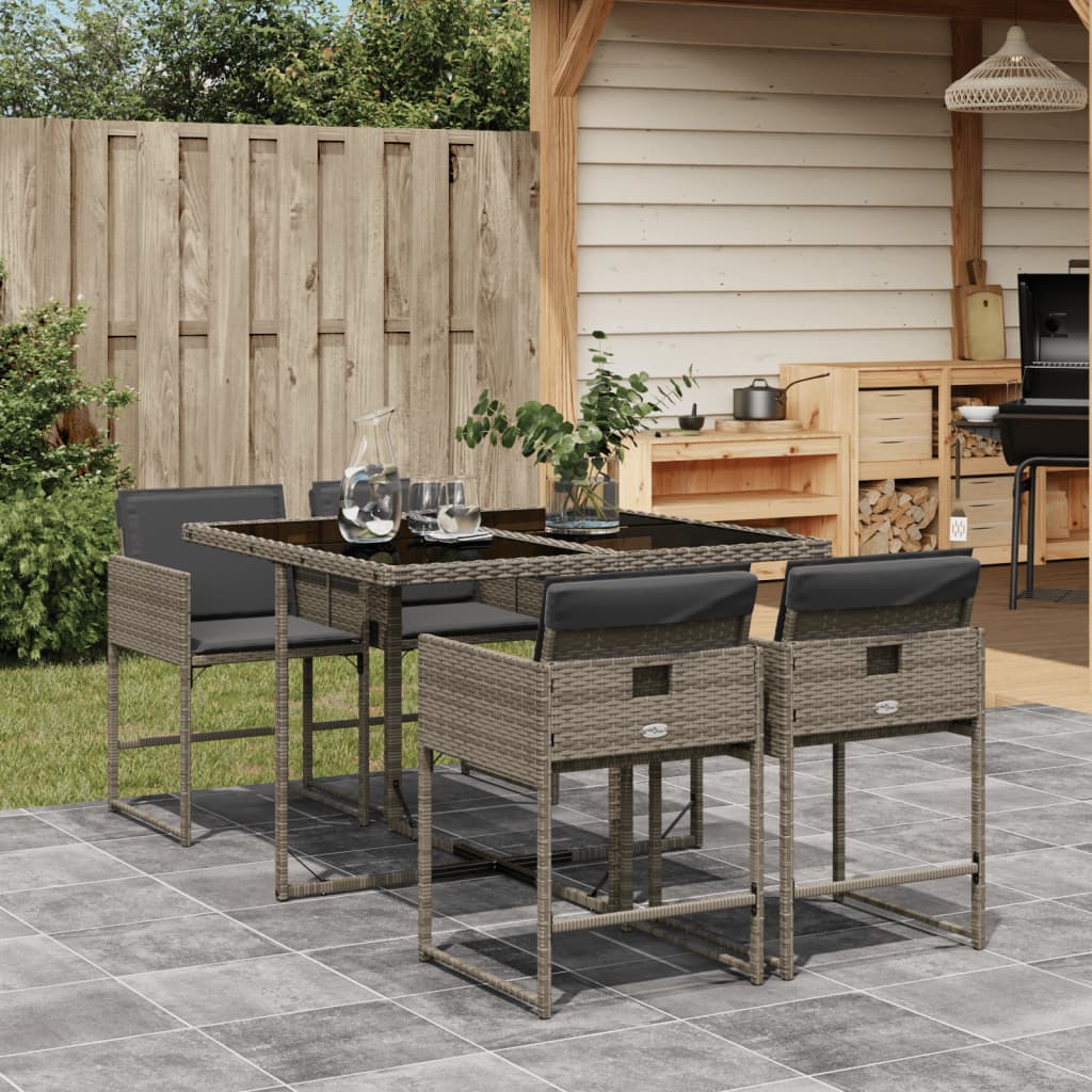 Set Mobilier De Grădină, 5 Piese, Cu Perne, , Poliratan