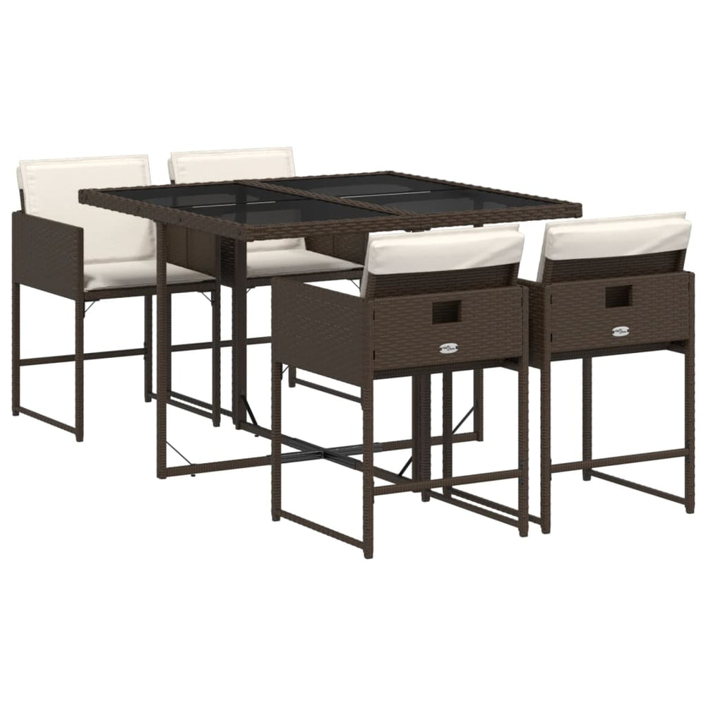 Set Mobilier De Grădină, 5 Piese, Cu Perne, , Poliratan