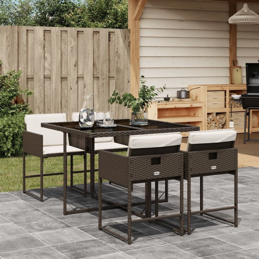Set Mobilier De Grădină, 5 Piese, Cu Perne, , Poliratan
