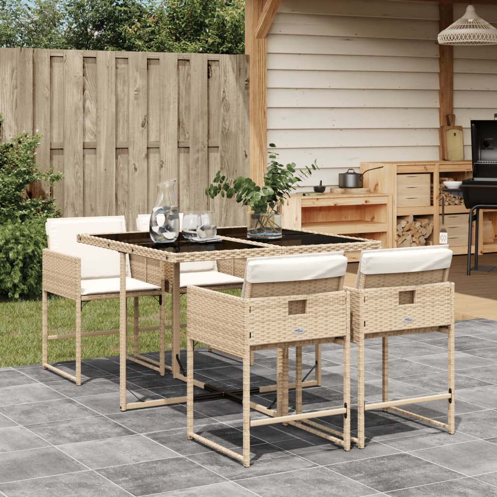 Set Mobilier De Grădină, 5 Piese, Cu Perne, , Poliratan