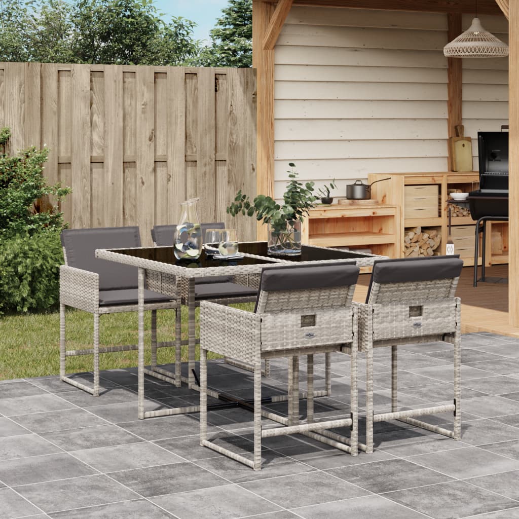 Set Mobilier De Grădină, 5 Piese, Cu Perne, , Poliratan