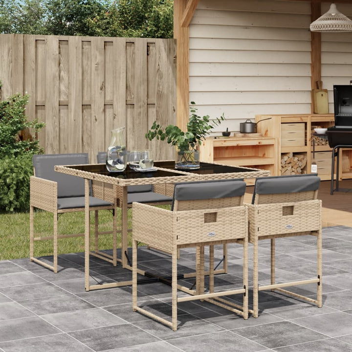 Set Mobilier De Grădină, 5 Piese, Cu Perne, , Poliratan