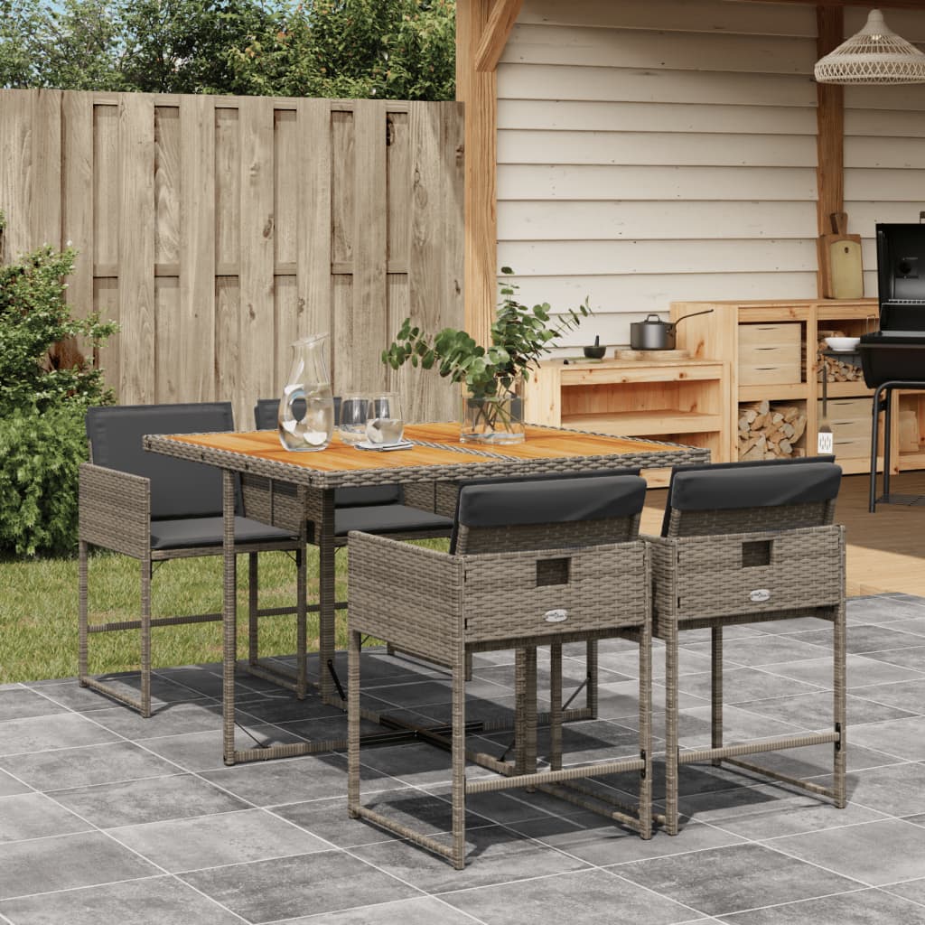 Set Mobilier De Grădină, 5 Piese, Cu Perne, , Poliratan