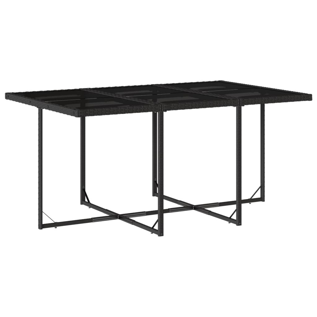 Set Mobilier De Exterior Cu Perne, 11 Piese, Negru, Poliratan
