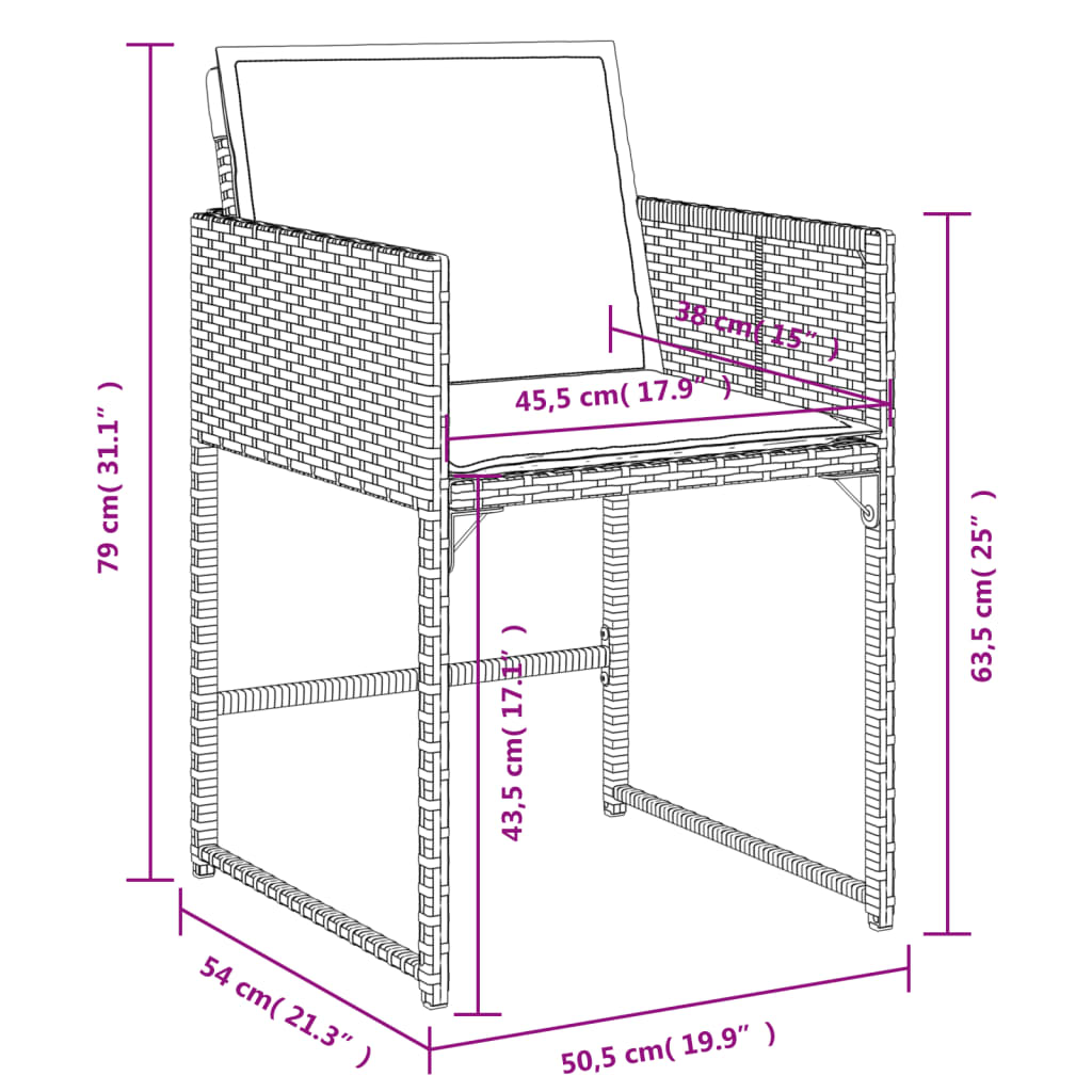 Set Mobilier De Exterior Cu Perne, 11 Piese, Negru, Poliratan